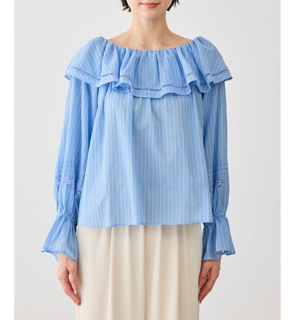 Rope&rsquo;Picnic「お着軽シャツシリーズ レース使い2WAYオフショルシアーブラウス/接触冷感・通気性」|シャツ・ブラウス|