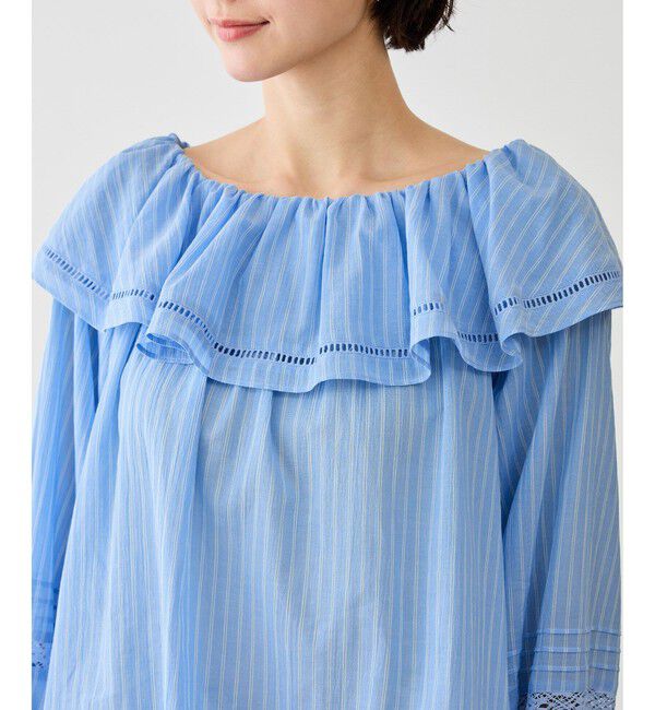 Rope&rsquo;Picnic「お着軽シャツシリーズ レース使い2WAYオフショルシアーブラウス/接触冷感・通気性」|シャツ・ブラウス|