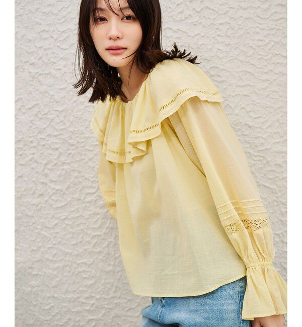 Rope&rsquo;Picnic「お着軽シャツシリーズ レース使い2WAYオフショルシアーブラウス/接触冷感・通気性」|シャツ・ブラウス|