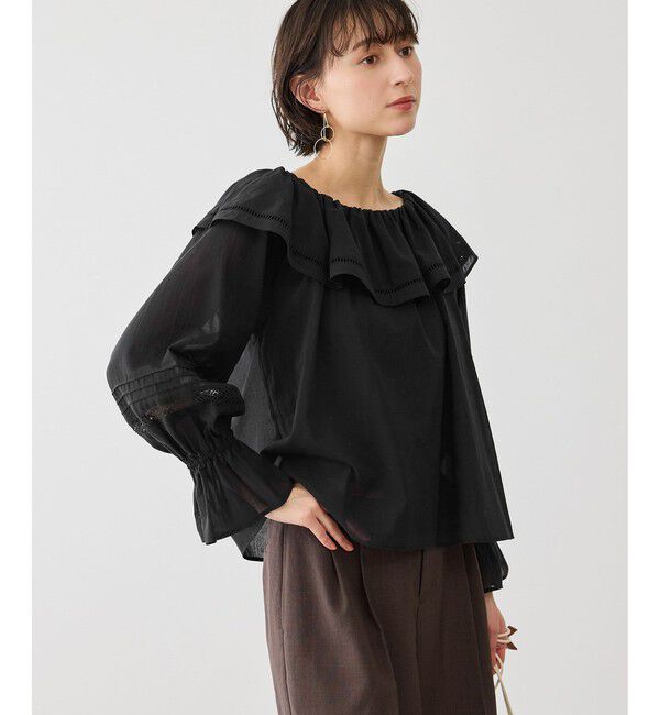 Rope&rsquo;Picnic「お着軽シャツシリーズ レース使い2WAYオフショルシアーブラウス/接触冷感・通気性」|シャツ・ブラウス|