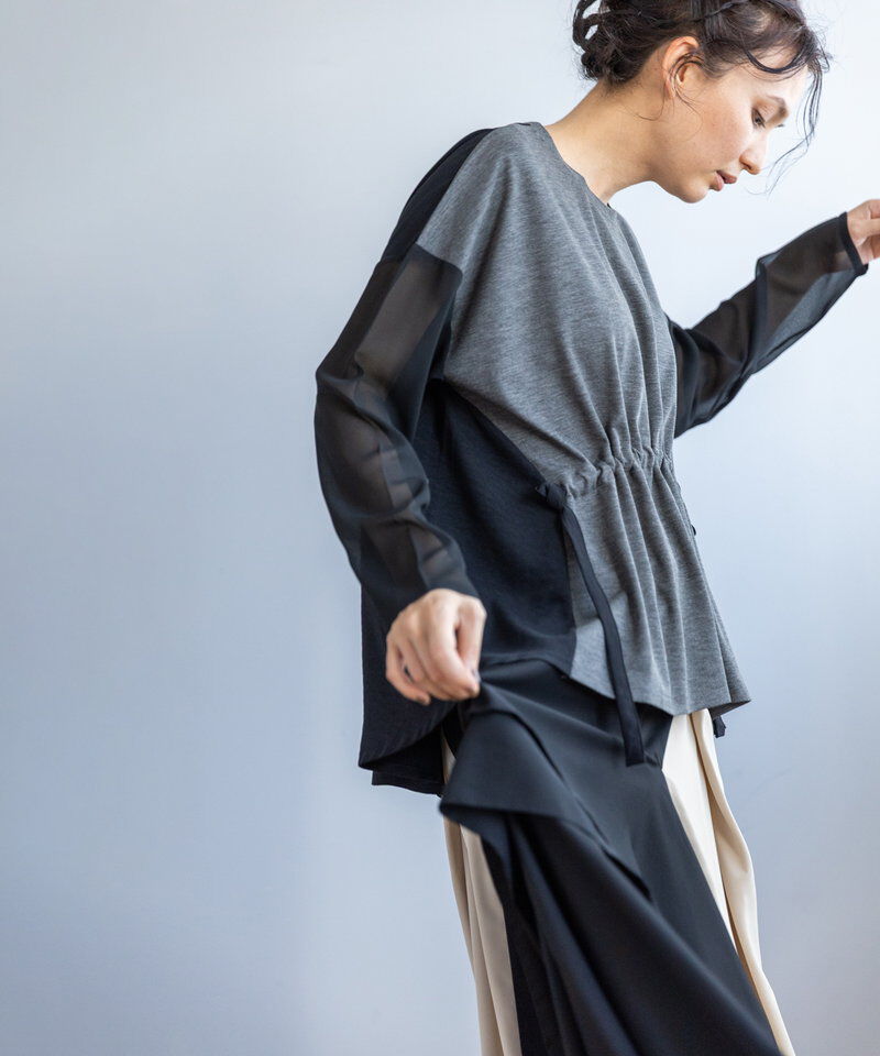  「切替ギャザーTシャツ」|Tシャツ・カットソー|