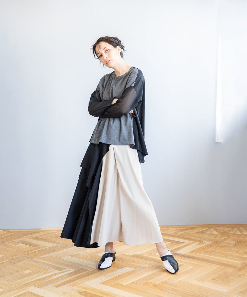  「切替ギャザーTシャツ」|Tシャツ・カットソー|