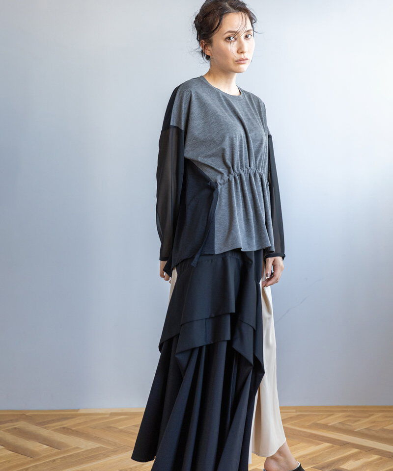  「切替ギャザーTシャツ」|Tシャツ・カットソー|
