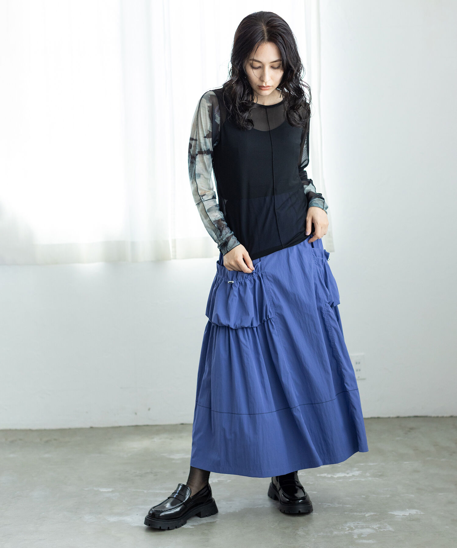  「メロー切替長袖Tシャツ」|Tシャツ・カットソー|