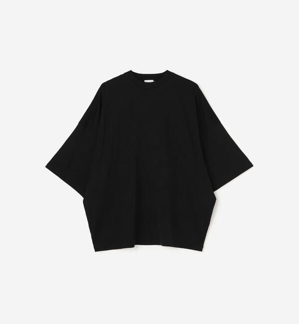 handvaerk「handvaerk | 60/2 ビッグクルーネックTシャツ SOLID MEN」|Tシャツ・カットソー|BLACK