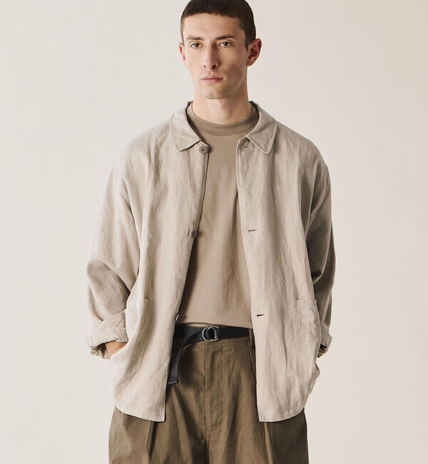 handvaerk「handvaerk | 60/2 ビッグクルーネックTシャツ SOLID MEN」|Tシャツ・カットソー|BROWN系1