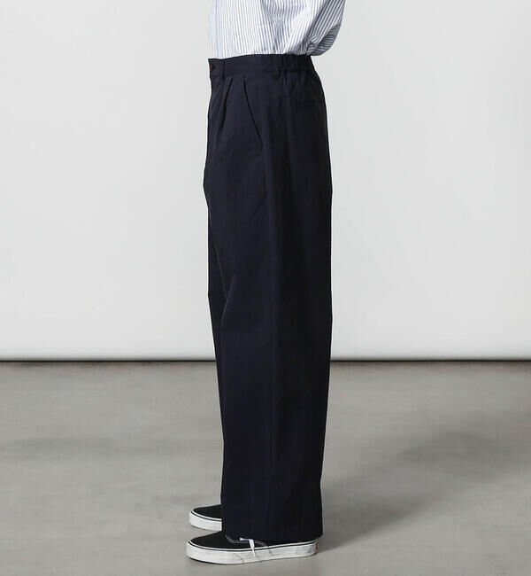 DANTON「DANTON | コットンナイロンツイル 2タックワイドイージーパンツ MEN」|チノ|