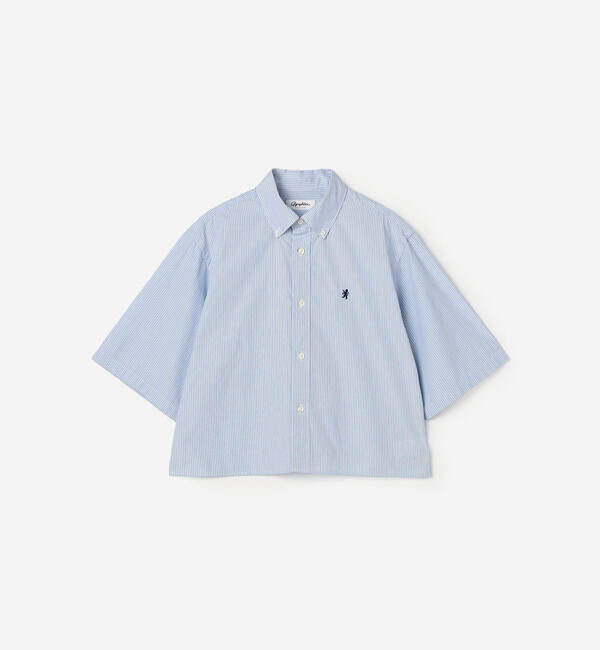  「Gymphlex | コットンブロード ショート ボタンダウン半袖シャツ STRIPE WOMEN」|シャツ・ブラウス|