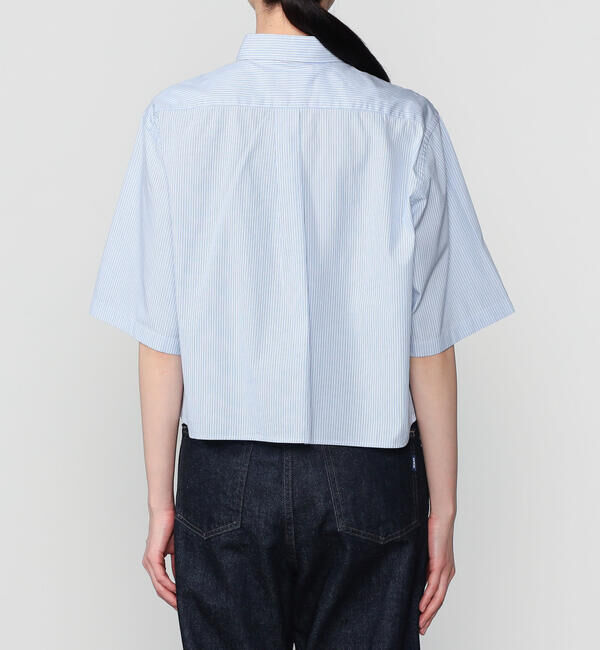  「Gymphlex | コットンブロード ショート ボタンダウン半袖シャツ STRIPE WOMEN」|シャツ・ブラウス|