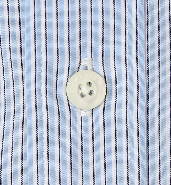  「Gymphlex | コットンブロード ショート ボタンダウン半袖シャツ STRIPE WOMEN」|シャツ・ブラウス|