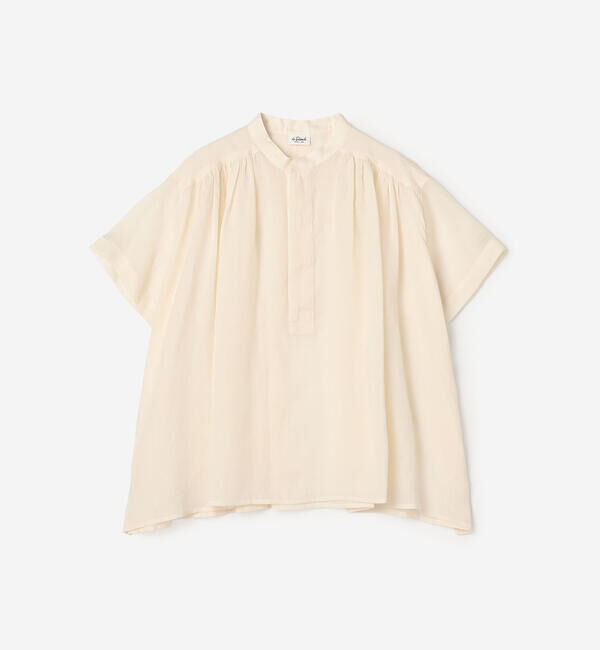 LE GLAZIK「LE GLAZIK | ラミー スタンドカラープルオーバーシャツ WOMEN」|シャツ・ブラウス|