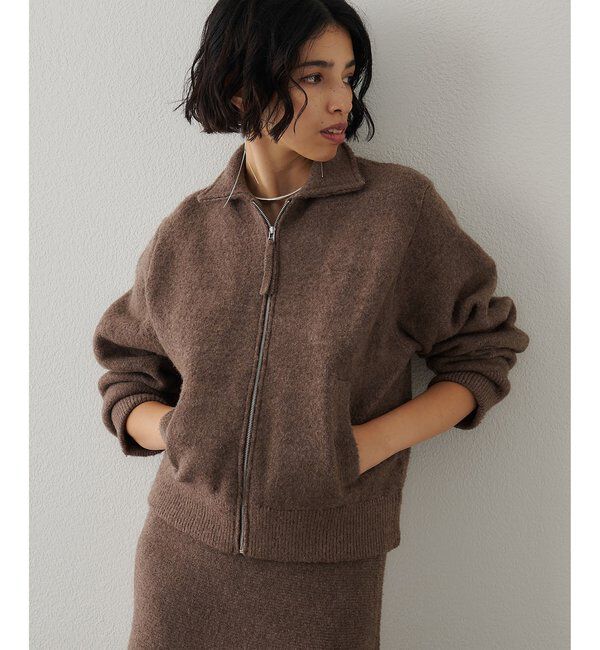  「ニットブルゾン」|ブルゾン・スタジャン|モカ