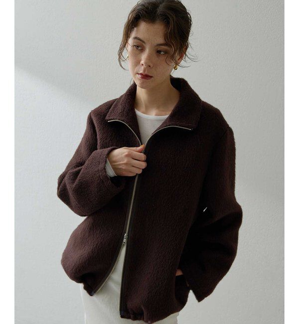  「アルパカシャギーブルゾン」|ブルゾン・スタジャン|ブラウン