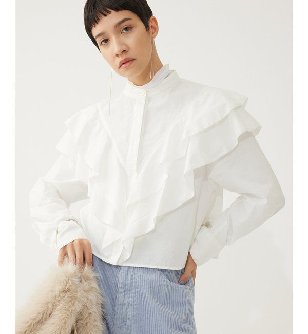 THE PAUSE「【THE PAUSE】フリルショートシャツ」|シャツ・ブラウス|