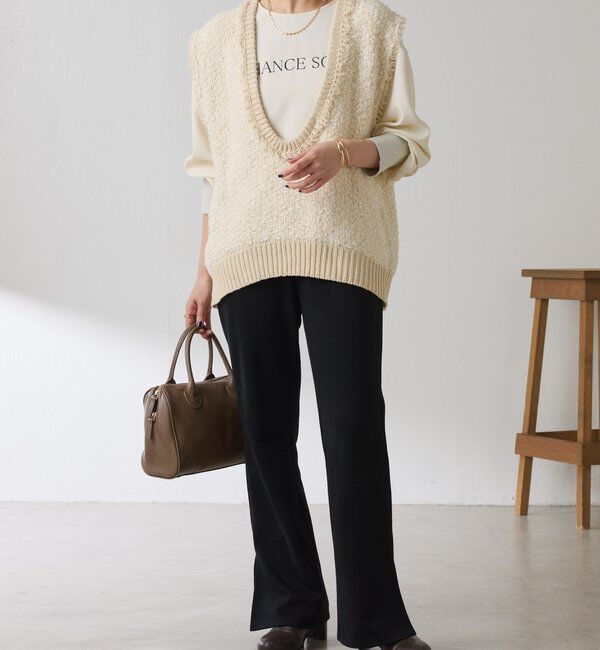  「ツイードライクニットベスト」|ニット・セーター|