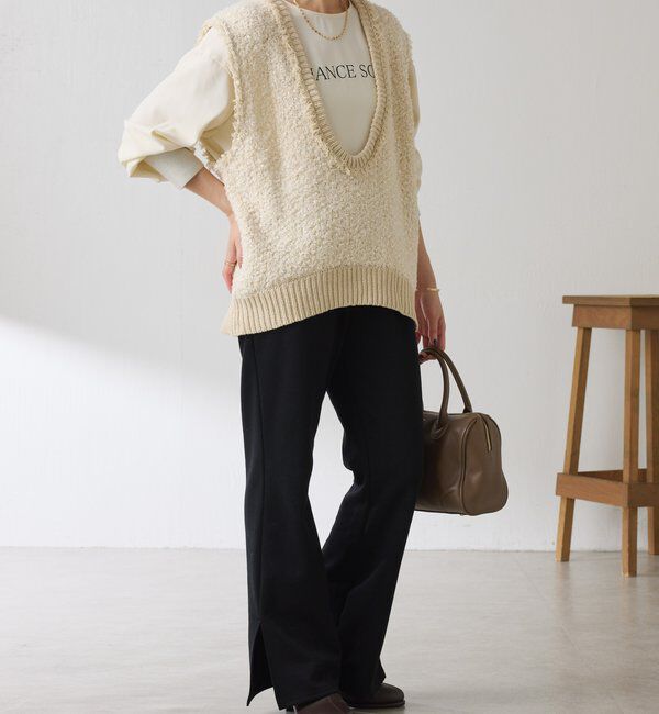  「ツイードライクニットベスト」|ニット・セーター|