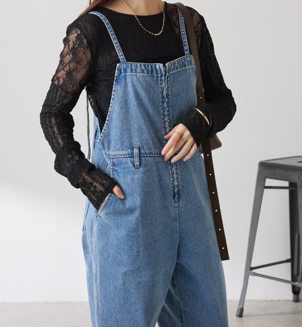  「Q.anos フレアデニムロンパース」|ワンピース|