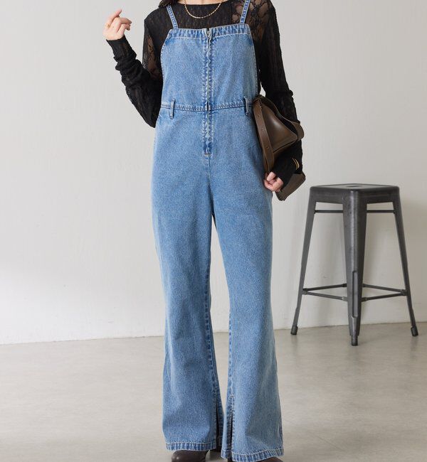  「Q.anos フレアデニムロンパース」|ワンピース|