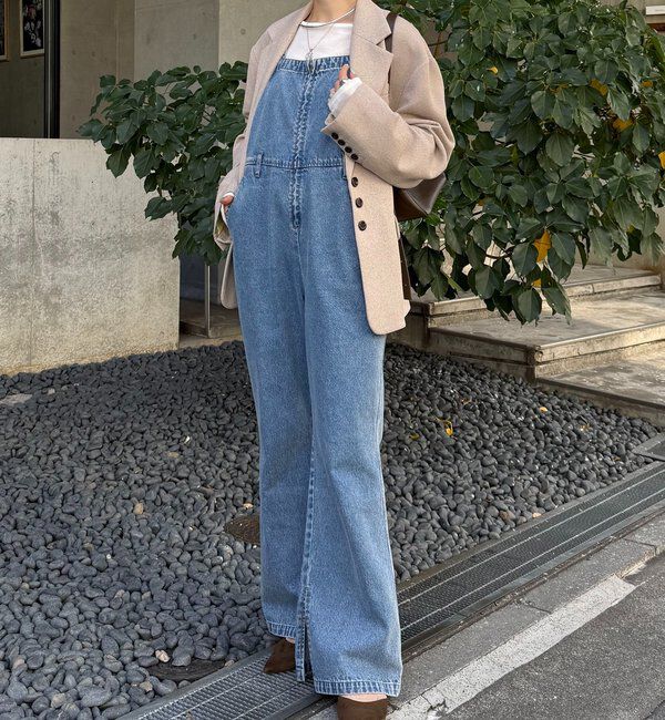  「Q.anos フレアデニムロンパース」|ワンピース|