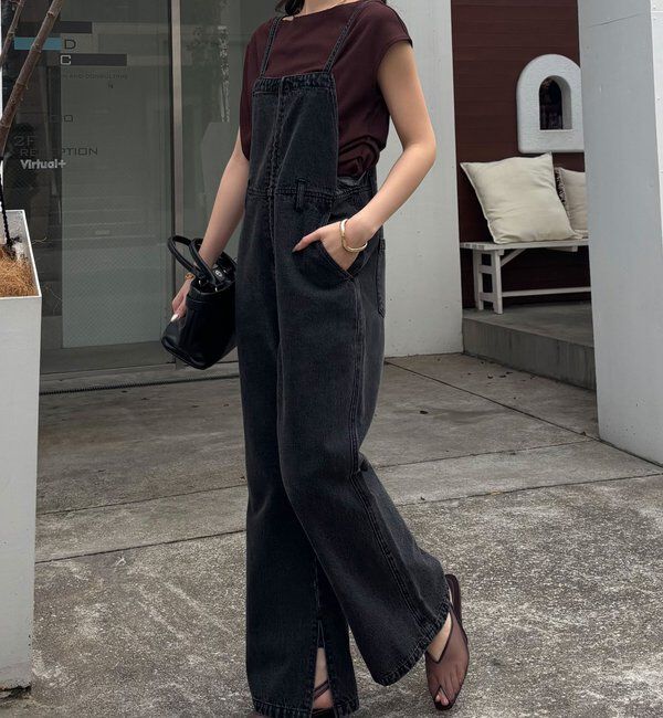  「Q.anos フレアデニムロンパース」|ワンピース|