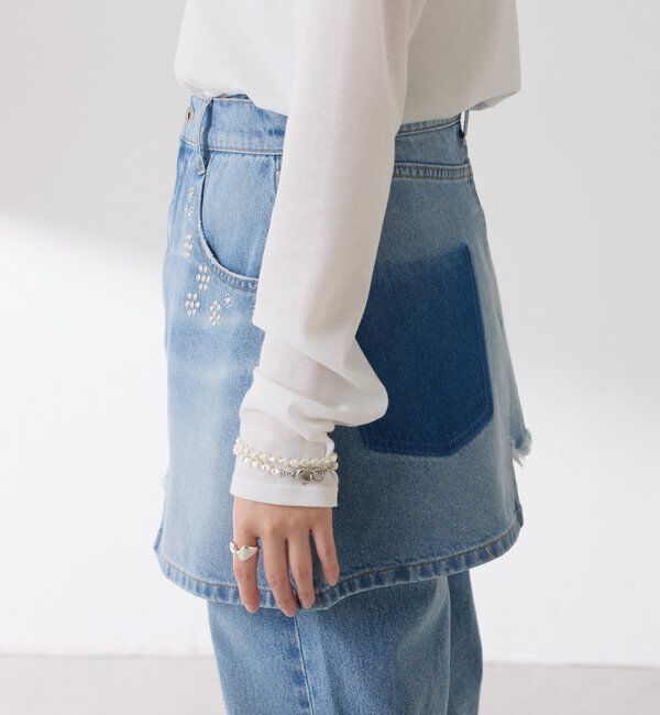  「Q.anos　レイヤードデニムスカート」|スカート|