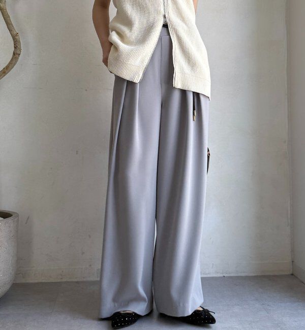  「【累計販売数3万枚突破/21色4サイズ展開！】タックワイドパンツ」|チノ|