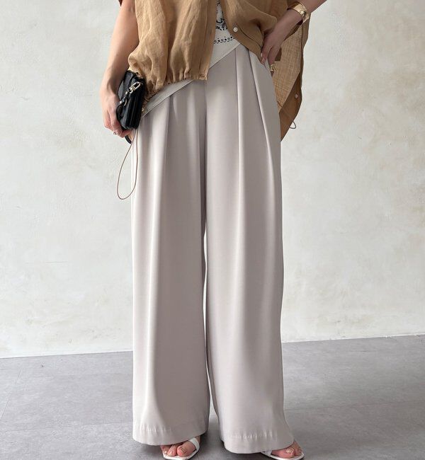  「【累計販売数3万枚突破/21色4サイズ展開！】タックワイドパンツ」|チノ|