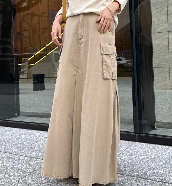  「綿リヨセルピグメント加工カーゴスカート」|スカート|