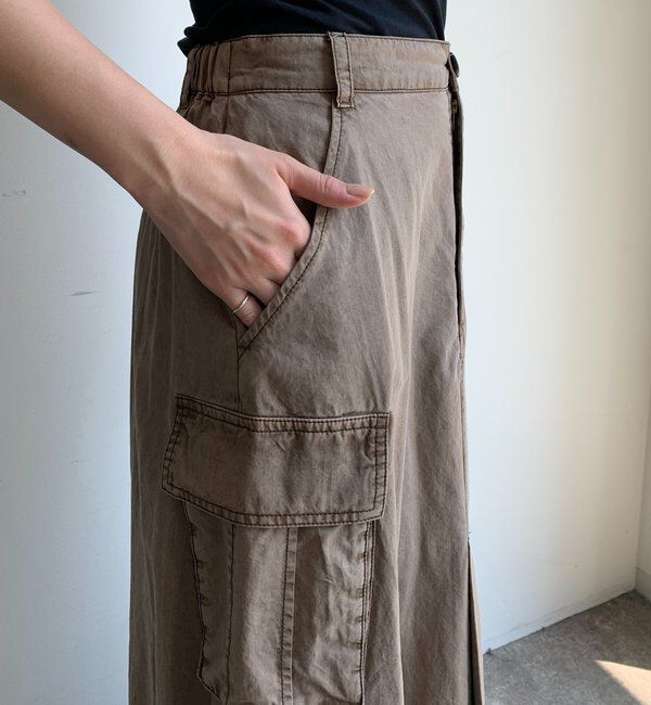  「綿リヨセルピグメント加工カーゴスカート」|スカート|