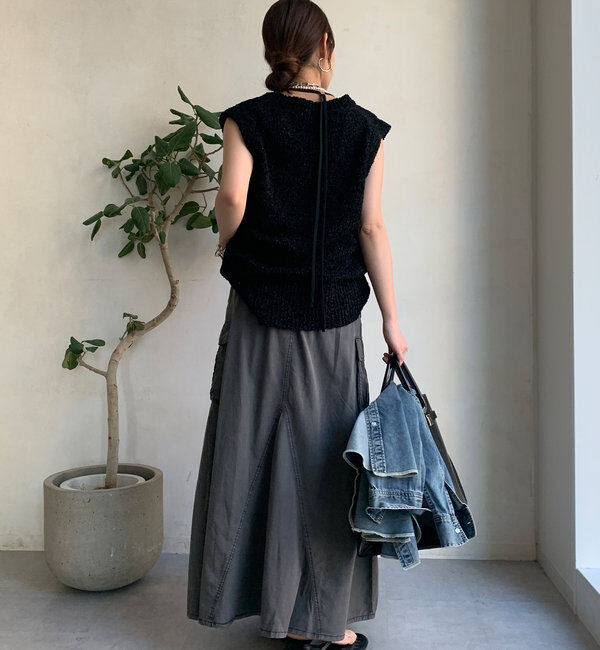  「綿リヨセルピグメント加工カーゴスカート」|スカート|