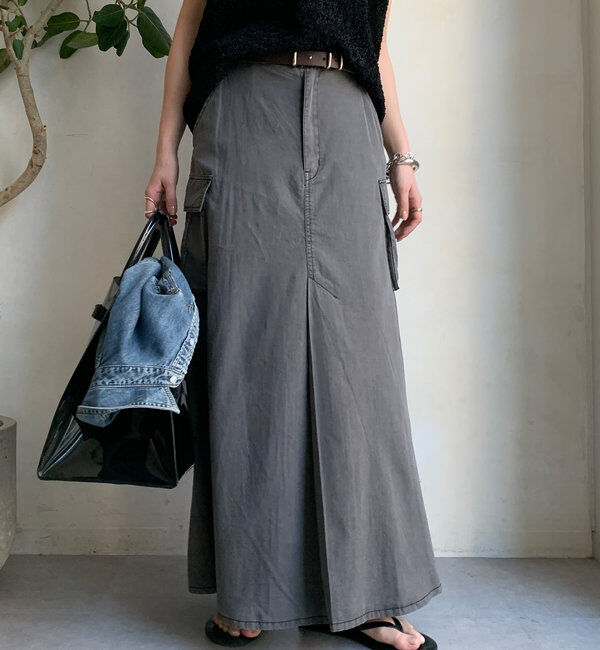  「綿リヨセルピグメント加工カーゴスカート」|スカート|