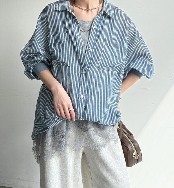  「袖リブシアーデニムシャツ」|シャツ・ブラウス|