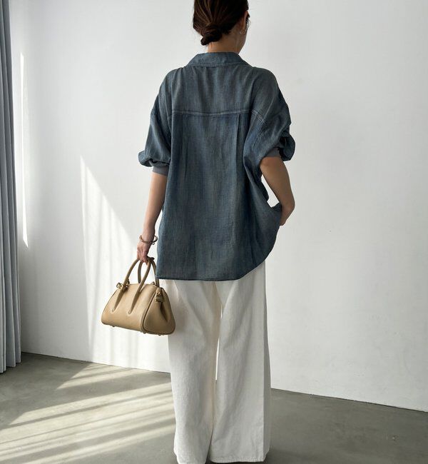  「袖リブシアーデニムシャツ」|シャツ・ブラウス|