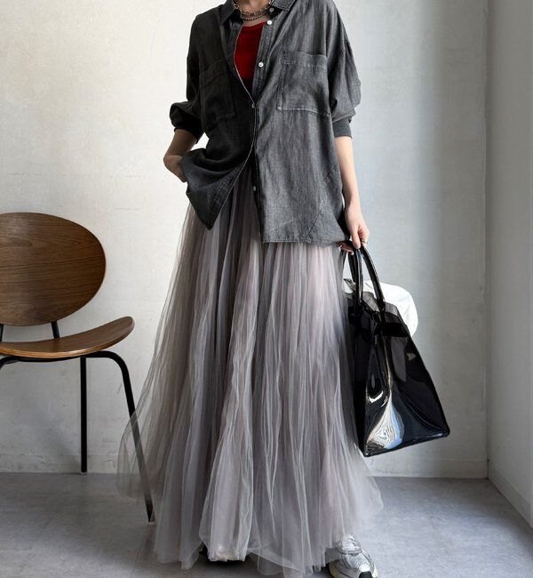  「袖リブシアーデニムシャツ」|シャツ・ブラウス|