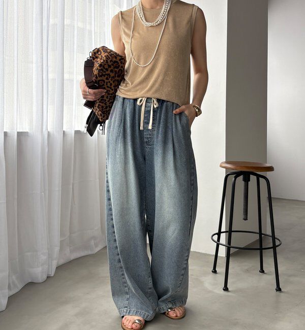  「デニムワイドイージーパンツ」|デニム|