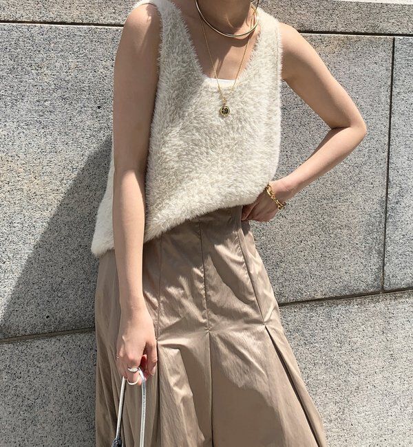  「前後2WAYシャギーニットタンクベスト」|ニット・セーター|