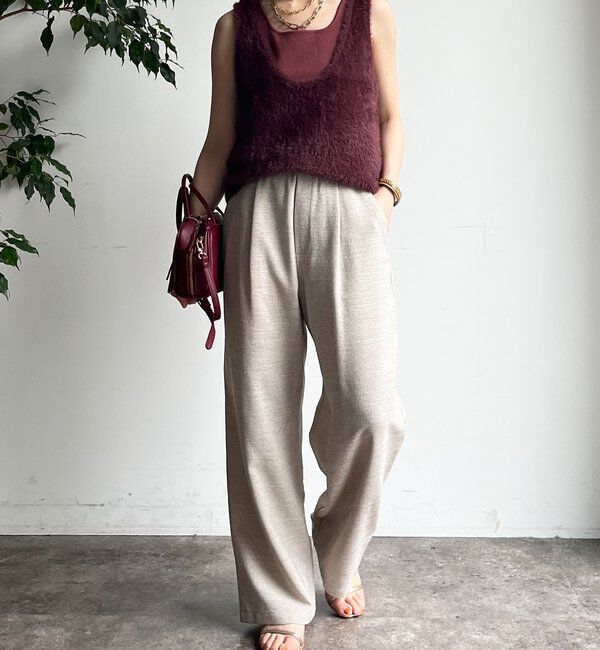  「前後2WAYシャギーニットタンクベスト」|ニット・セーター|