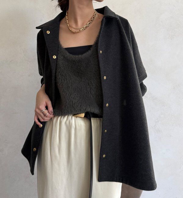  「前後2WAYシャギーニットタンクベスト」|ニット・セーター|