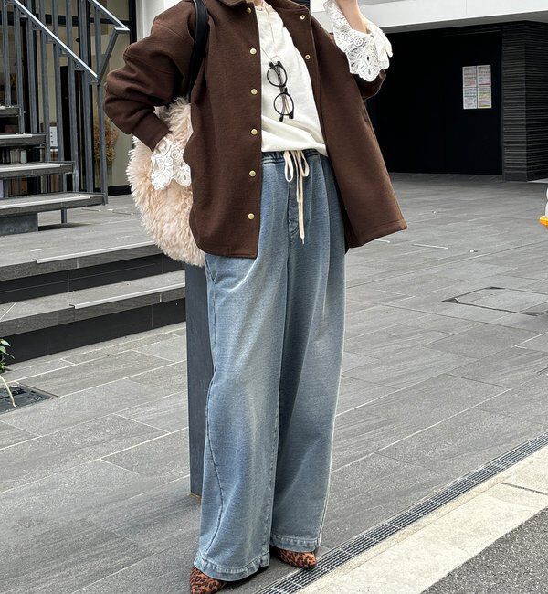  「【デニムなのにスウェット!?】デニムスウェットパンツ」|チノ|