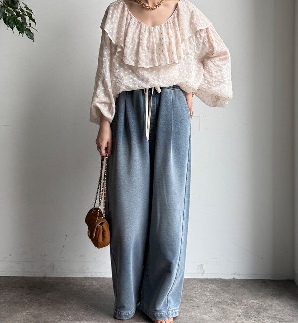  「【デニムなのにスウェット!?】デニムスウェットパンツ」|チノ|