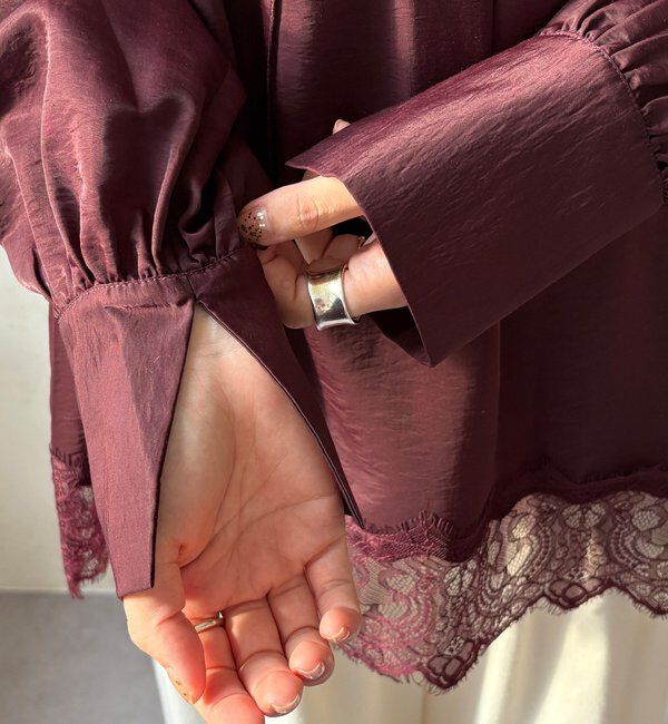  「レース切替チュニック」|シャツ・ブラウス|