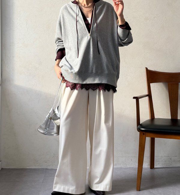  「レース切替チュニック」|シャツ・ブラウス|