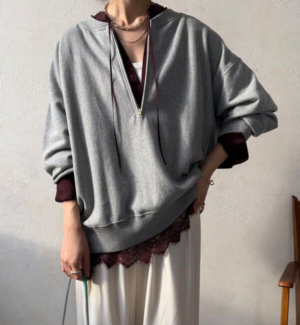  「レース切替チュニック」|シャツ・ブラウス|