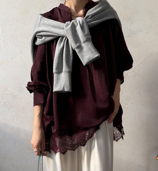  「レース切替チュニック」|シャツ・ブラウス|