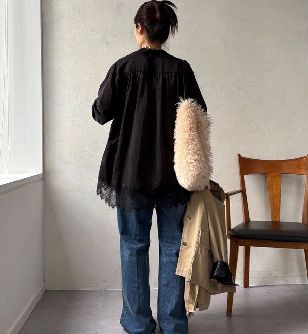  「レース切替チュニック」|シャツ・ブラウス|