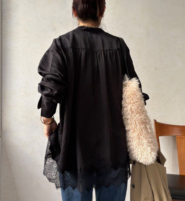  「レース切替チュニック」|シャツ・ブラウス|