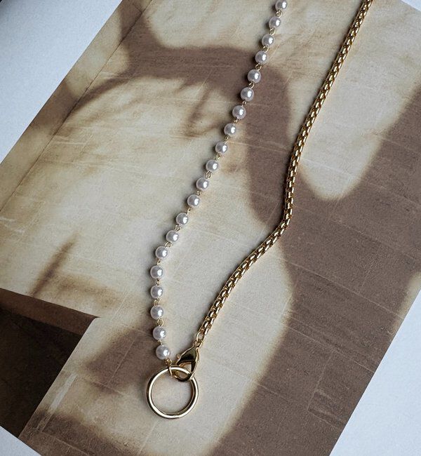  「パール&times;チェーンネックレス」|ネックレス|
