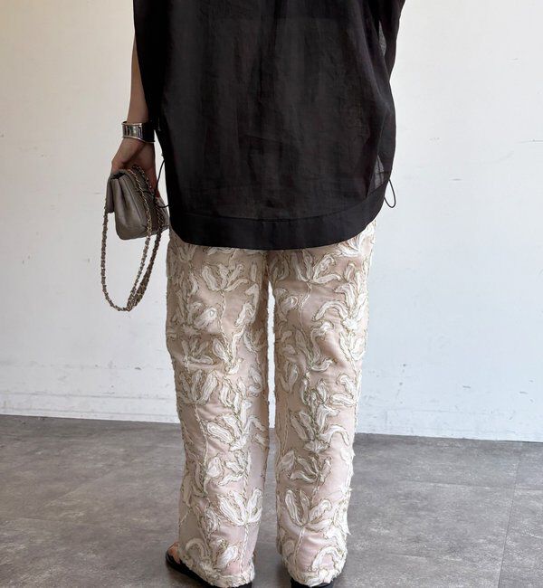  「【WEB限定】ジャガード刺繍イージーパンツ」|チノ|