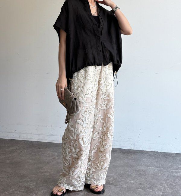  「【WEB限定】ジャガード刺繍イージーパンツ」|チノ|