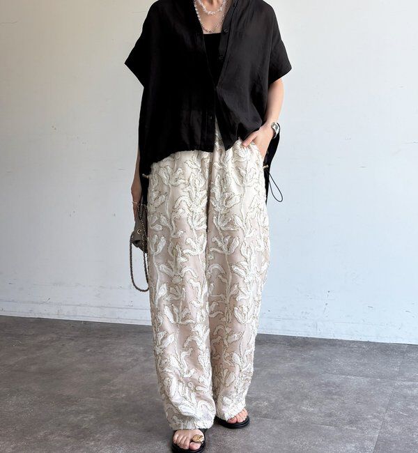  「【WEB限定】ジャガード刺繍イージーパンツ」|チノ|